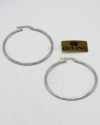 Orecchini a cerchio in oro bianco 18 kt  E.1610