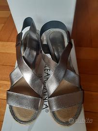 SANDALI zeppa metallici - EU 36