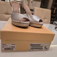 Sandali silver con tacco alto e plateau - MENBUR