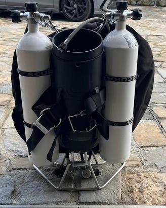 Rebreather JJ Cannister, Gav, schienalino, bombole