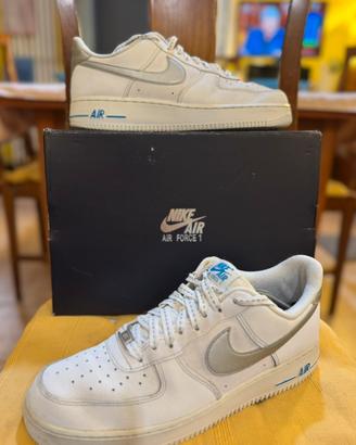 Nike AF1 Low "White Laser Blue Metallic Silver"