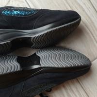 Scarpe blu velluto ecopelle 