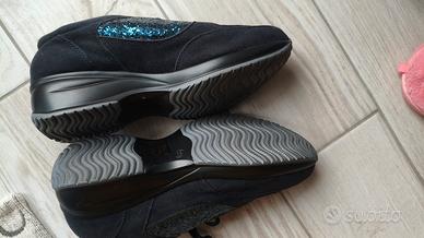 Scarpe blu velluto ecopelle 