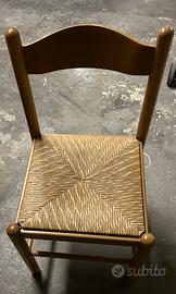 N 6 - Sedie in Legno massello e seduta in paglia