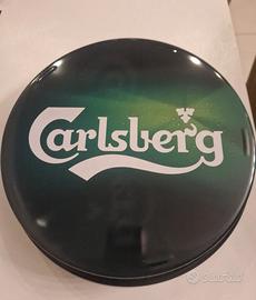Vassoio Carlsberg originale in metallo NUOVO bar p