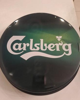 Vassoio Carlsberg originale in metallo NUOVO bar p