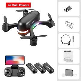 S88 Mini Drone 4K,Luci a LED,HD, doppia fotocamera