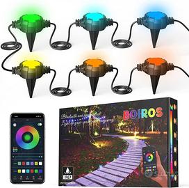 BOIROS Lampada da Esterno RGB 16 PCS Luci Giardino