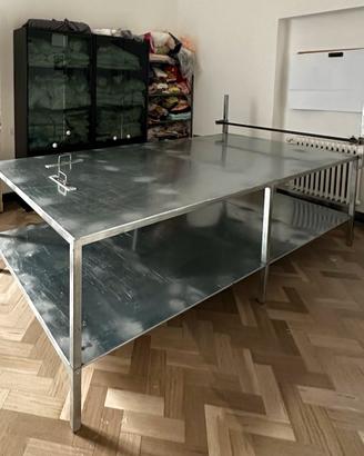 Tavolo professionale da taglio sartoria in acciaio