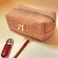 Borsa cosmetica stile Chanel rosa