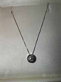 Collana punto luce oro bianco 18 kt con diamante G