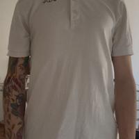 Polo bianca Kappa con logo ricamato