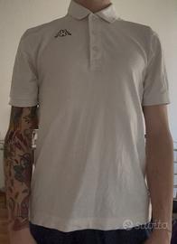 Polo bianca Kappa con logo ricamato