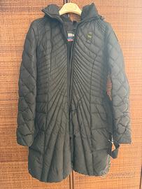 Piumino lungo Blauer USA con cintura e cappuccio