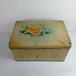 Scatola latta vintage decorata Groder anni 50 70