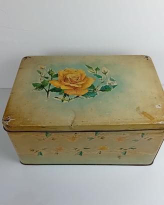 Scatola latta vintage decorata Groder anni 50 70