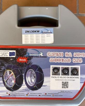 Catene da neve 9 mm ZN130KW x pneumatici da 15-20"