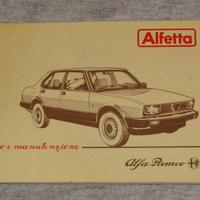 LIBRETTO USO E MANUTENZIONE ALFETTA 1.6-1.8-2.0