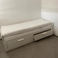 LETTO IKEA BRIMNES COMPLETO DI N. 2 MATERASSI