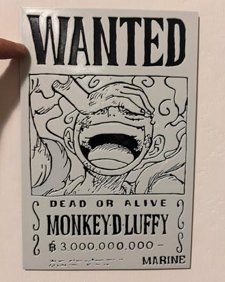 Quadretto 3D Luffy Gear 5 Wanted One Piece