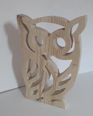 Gufo stilizzato in legno