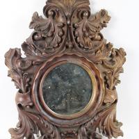 Cartagloria scolpita in legno con specchio