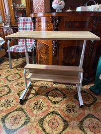 Scrivania Mobile Regolabile Rovere/Bianco