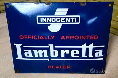 insegna smaltata lambretta innocenti 60x40 cm 