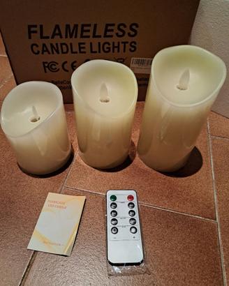Candele LED con stoppino oscillante e telecomando