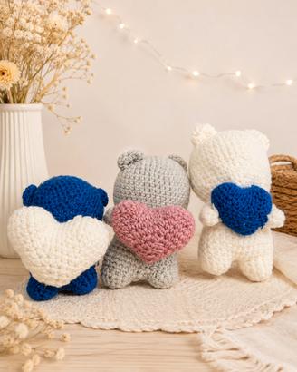 Famiglia di 3 orsi 🐻 handmade all'uncinetto