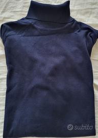 Maglioncino blu nuovo, collo alto tg L, da 49 a 27