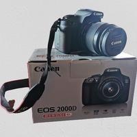 CANON EOS 2000D + obiettivo + batteria + caricabat