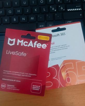 Microsoft 365 (12 mesi) + McAfee LiveSafe (1 anno)