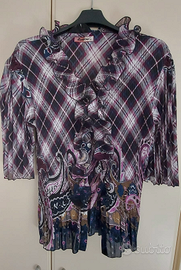 Blusa Zephirus taglia M-L, modello plissettato