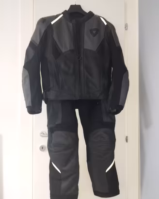 completo pelle MOTO Giacca+ Pantaloni REV'IT!TG 50