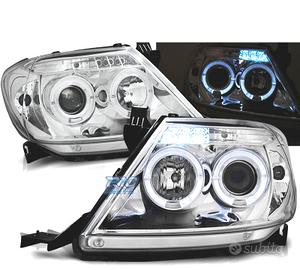 FARI TOYOTA HILUX 05-11 LED OCCHI ANGEL CROMATI