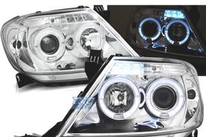 FARI TOYOTA HILUX 05-11 LED OCCHI ANGEL CROMATI