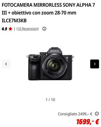 SONY ALPHA 7 III + obiettivo 28-70 mm