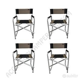 KIT 4 POLTRONE SEDIE REGISTA SOPLAIR HAVANA BEIGE