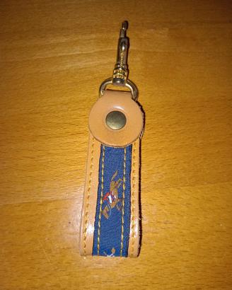portachiavi in pelle e stoffa stampata 