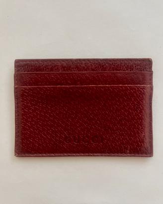 Porta Carte di Credito Gucci in Pelle Borgogna