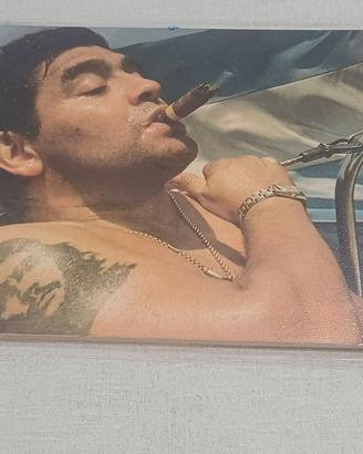 QUADRO STAMPA IN LEGNO MARADONA 20X29