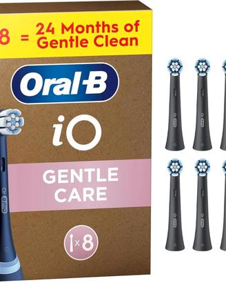 Oral-B iO Gentle Care 8 Testine Ricambio Nere