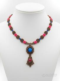 Collana Vintage Retrò Bizantino Pietre naturali 