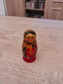 Matrioska russa vintage 3 bambole in legno