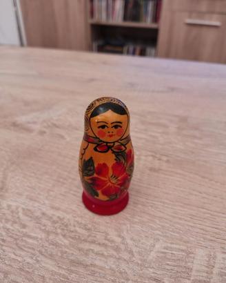 Matrioska russa vintage 3 bambole in legno