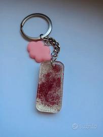 Portachiavi Fatto a Mano in Resina Glitter