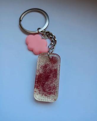 Portachiavi Fatto a Mano in Resina Glitter