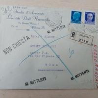 Raccomandata 1935 VALENZA per ROMA - Rispedita "AL