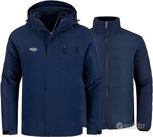 Giubbotto Outdoor con Cappuccio Blu Scuro L